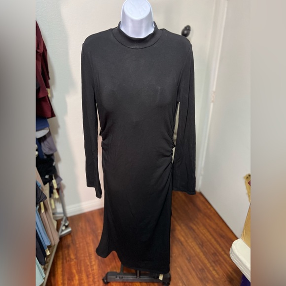 OGL Eco-Mousse®2.0 Mockneck Ruched Sides Midi Brami Dress - Picture 2 of 7